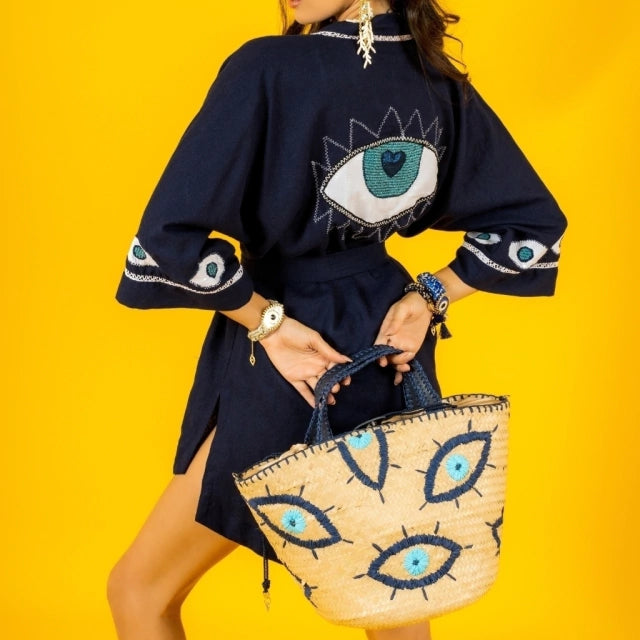 BOLSA PRIERE GREEK EYE BLUE