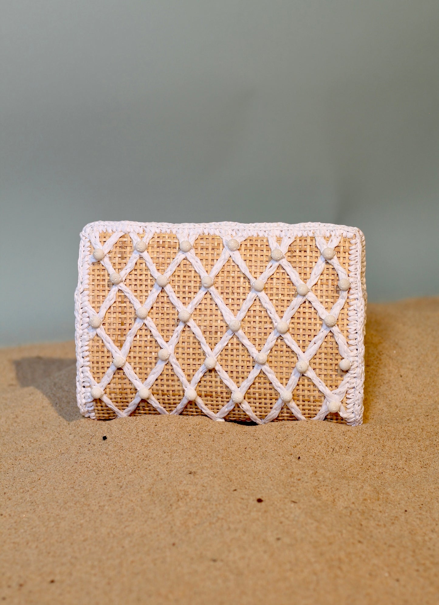 Vulcan White Jewel Clutch