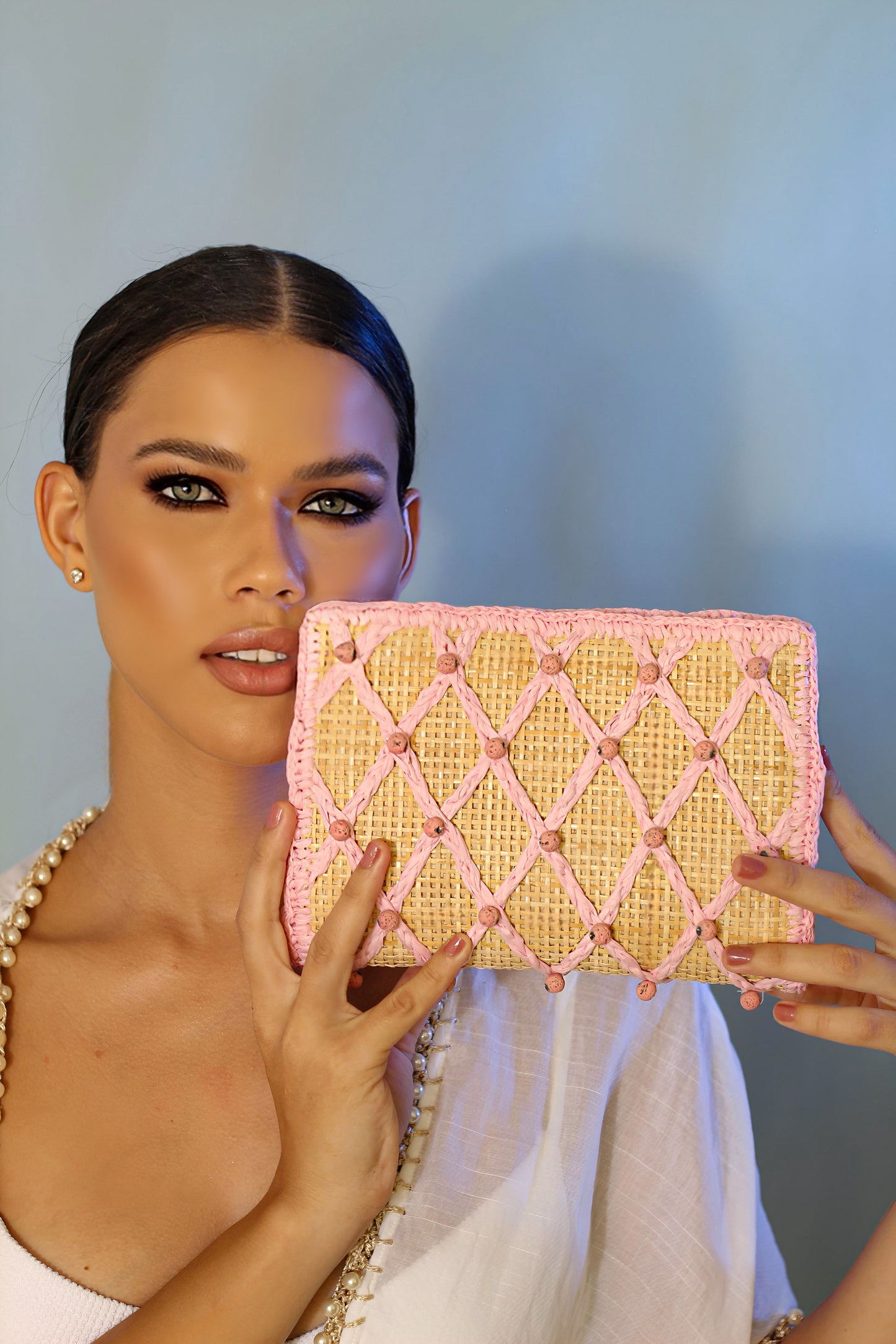 CLUTCH JEWEL VULCANO BABY PINK