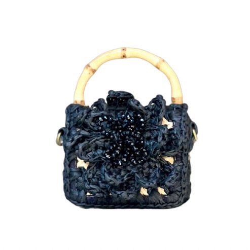 BOLSA BABY CROCHET FLOWER BLACK