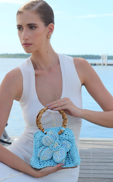 TOTE PETIT ORCHID BABY BLUE