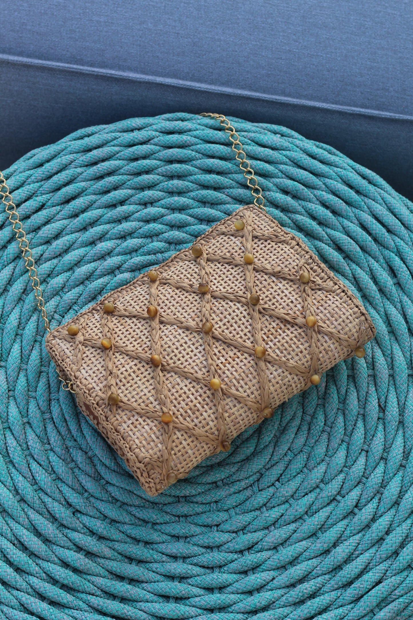 CLUTCH JEWEL AGATE BEIGE