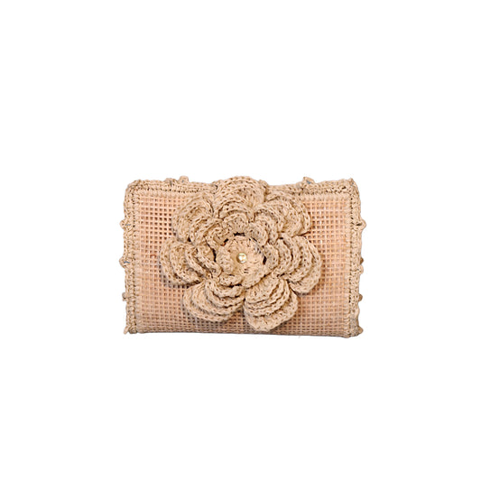 CLUTCH NATURE FLOWER BEIGE