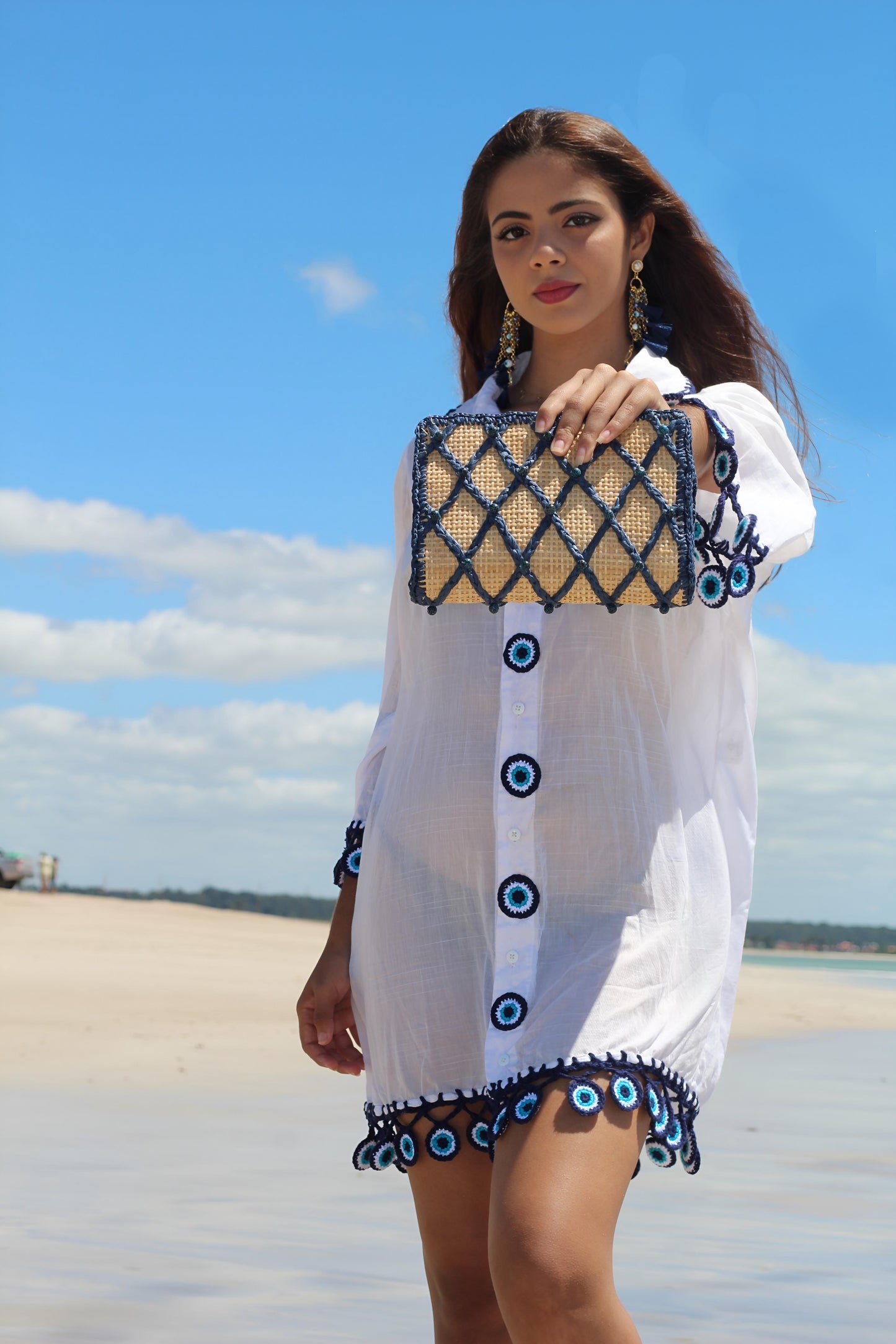CLUTCH JEWEL VULCANO BABY BLUE