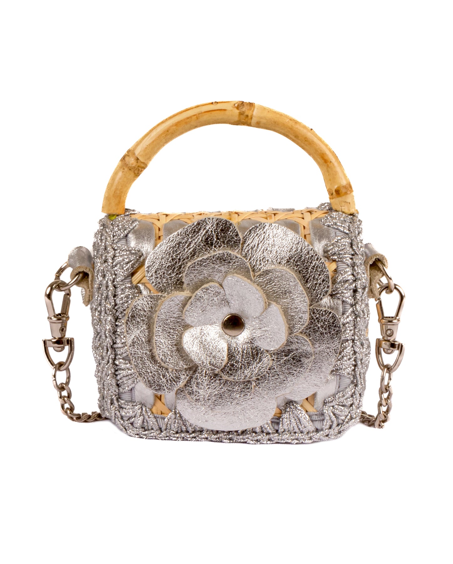 BOLSA BABY FLOWER SILVER