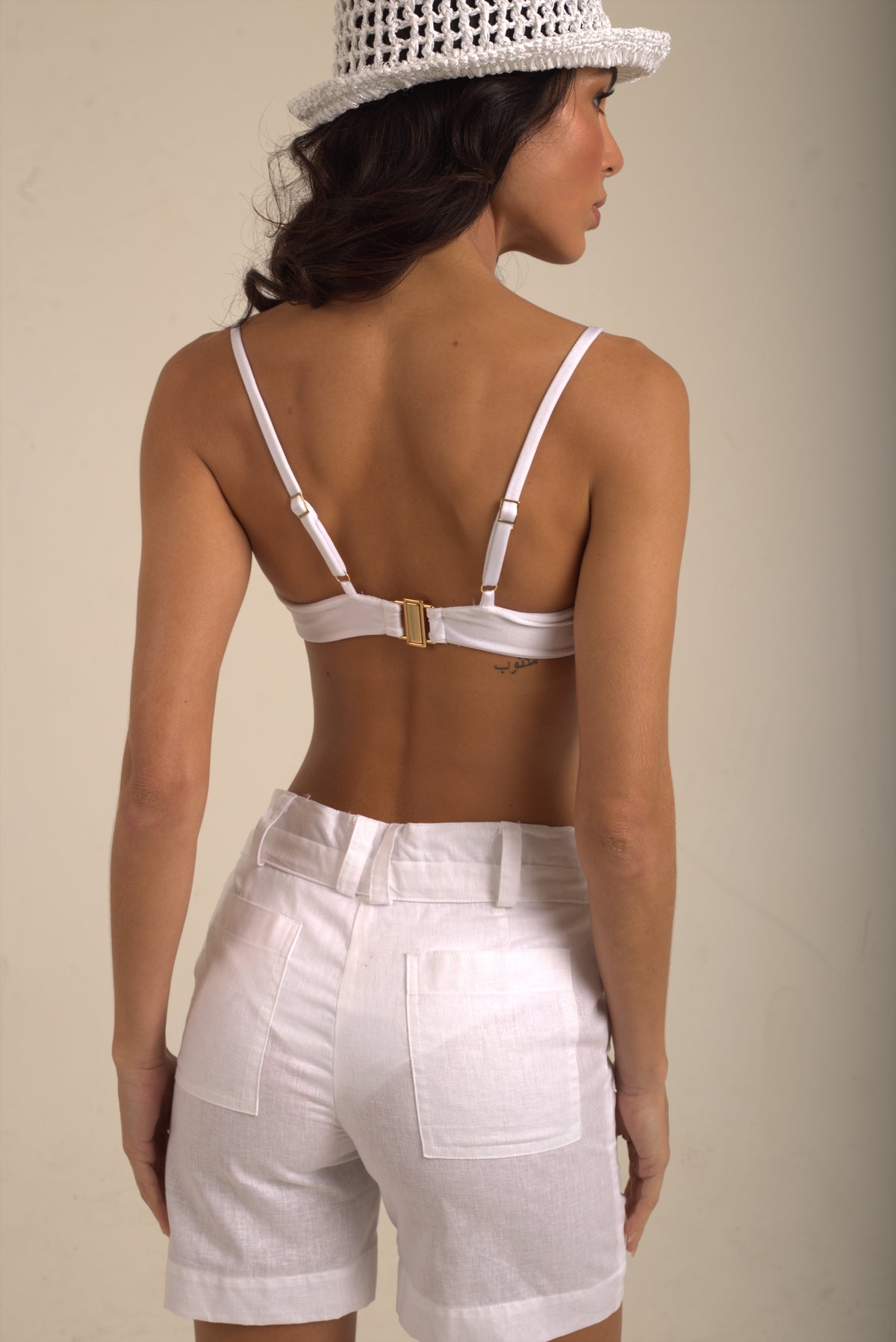 SHORTS RENAISSANCE PALM TREE BRANCO