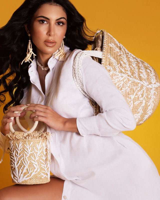 BOLSA AMBER NATURE CORAIL WHITE