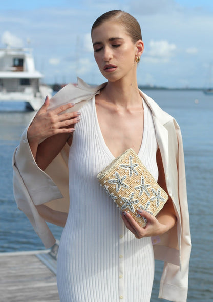 CLUTCH NATURE VERSILIA CLEAR CRYSTALS