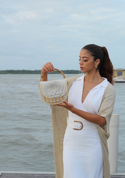 BOLSA ETRUSCA FLEUR BAMBOO OFF WHITE