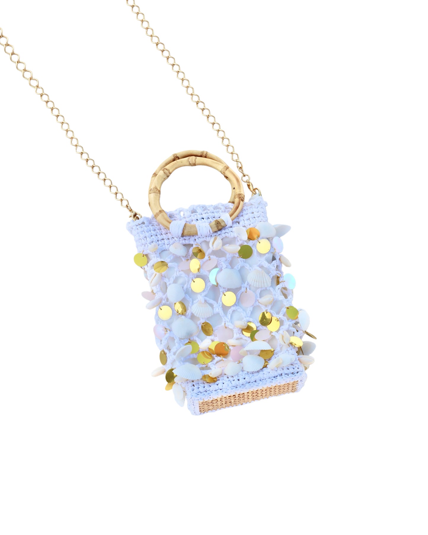 BOLSA PICCOLA GLITTER CONCH BEIGE