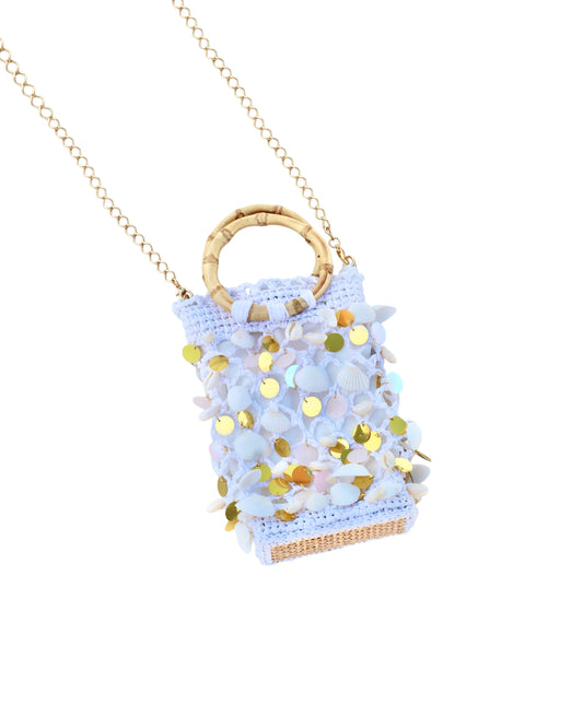 BOLSA PICCOLA GLITTER CONCH BEIGE