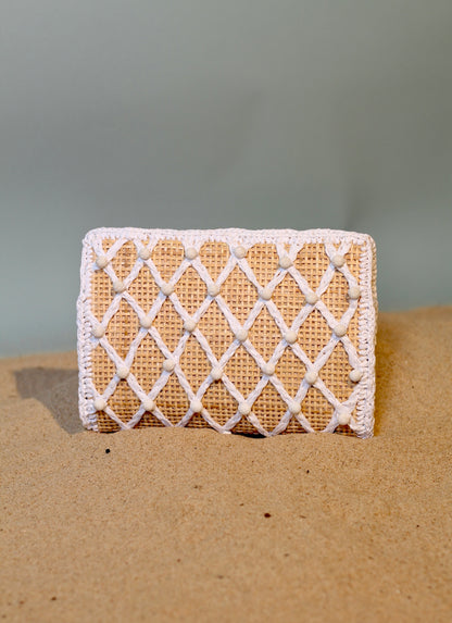Vulcan White Jewel Clutch