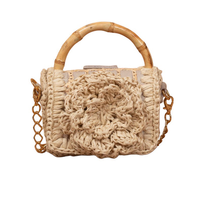 BOLSA BABY CROCHET FLOWER BEIGE