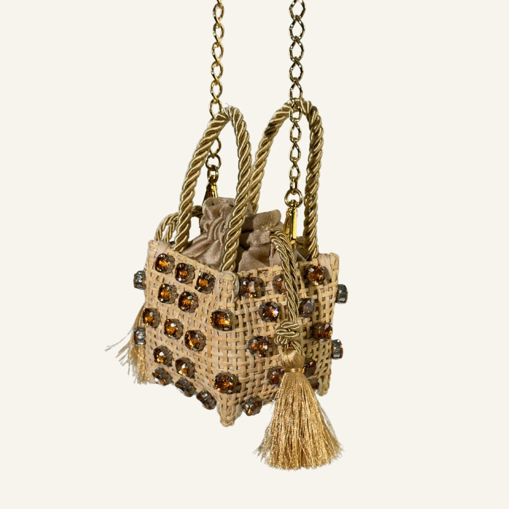 BABY KUBE JEWEL ZIRCON CHAMPAGNE BAG