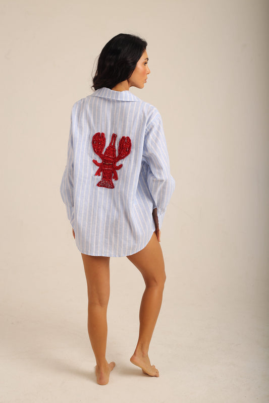 CAMISÃO TRAME LOBSTER LISTRAS AZUIS