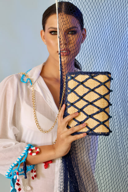 CLUTCH JEWEL AGATE BLUE