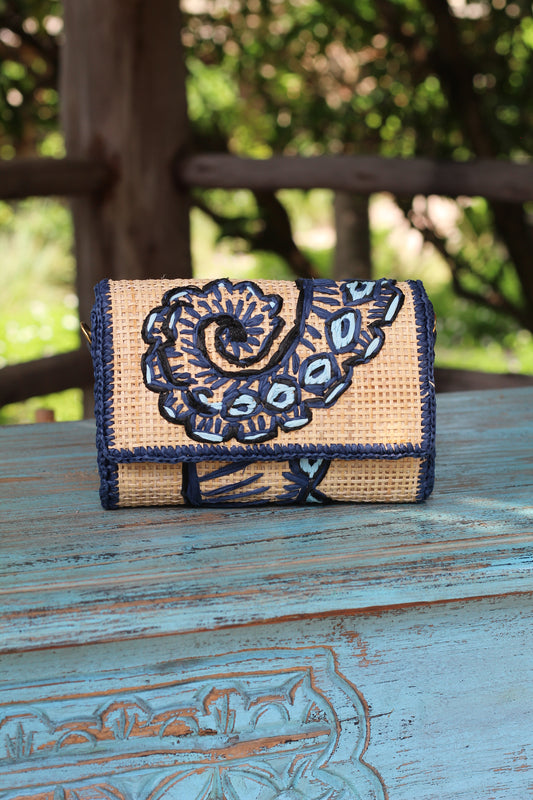CLUTCH TRAME OCTOPUS BLUE
