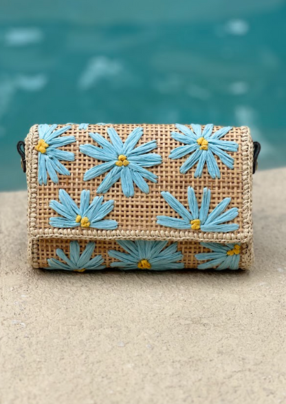 LE MARGUERITE BABY BLUE CLUTCH BAG