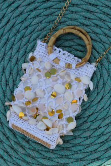 BOLSA PICCOLA GLITTER CONCH BEIGE