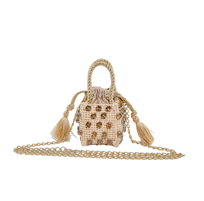 BABY KUBE JEWEL ZIRCON CHAMPAGNE BAG