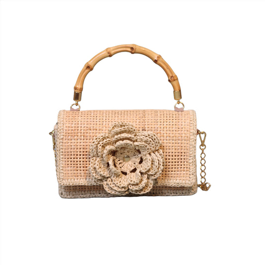 IMPORTANTE! CLUTCH CROCHET FLOWER BEIGE