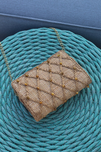CLUTCH JEWEL AGATE BEIGE