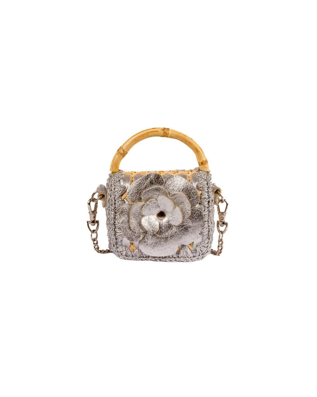 BOLSA BABY FLOWER SILVER