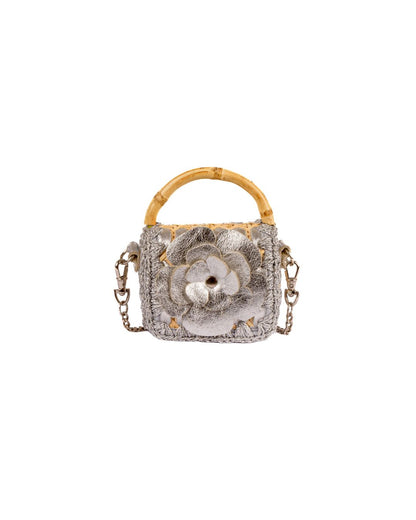 BOLSA BABY FLOWER SILVER