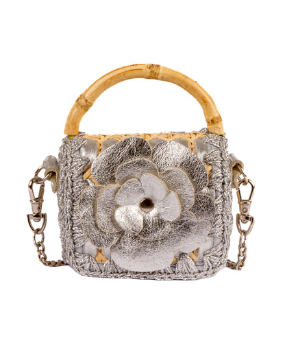 BOLSA BABY FLOWER SILVER