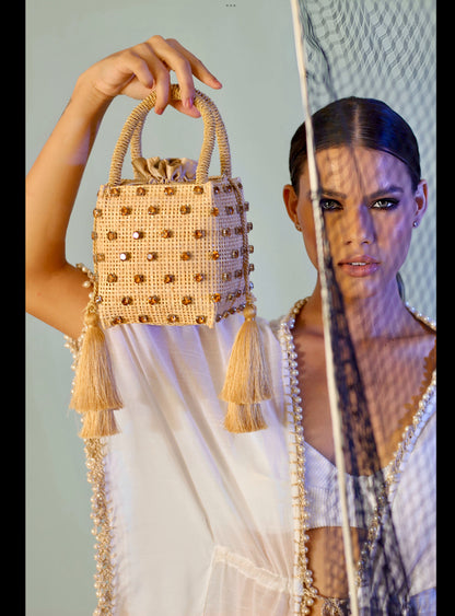 BOLSA KUBE JEWEL ZIRCON CHAMPAGNE