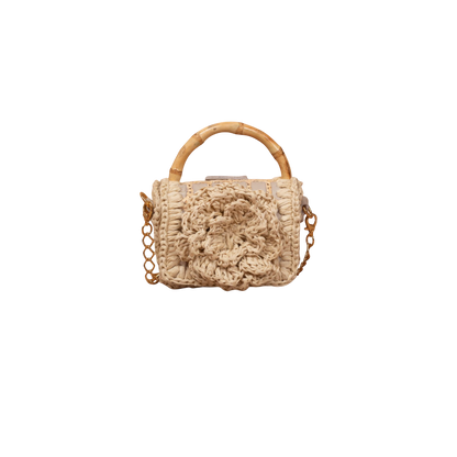 BOLSA BABY CROCHET FLOWER BEIGE