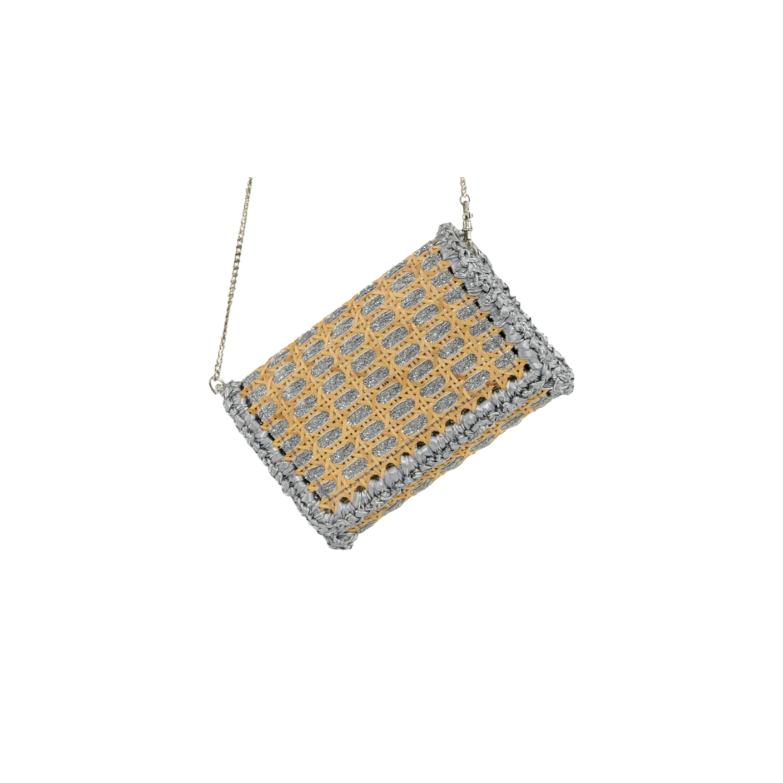 BOLSA CLUTCH SIENA GLITTER SILVER