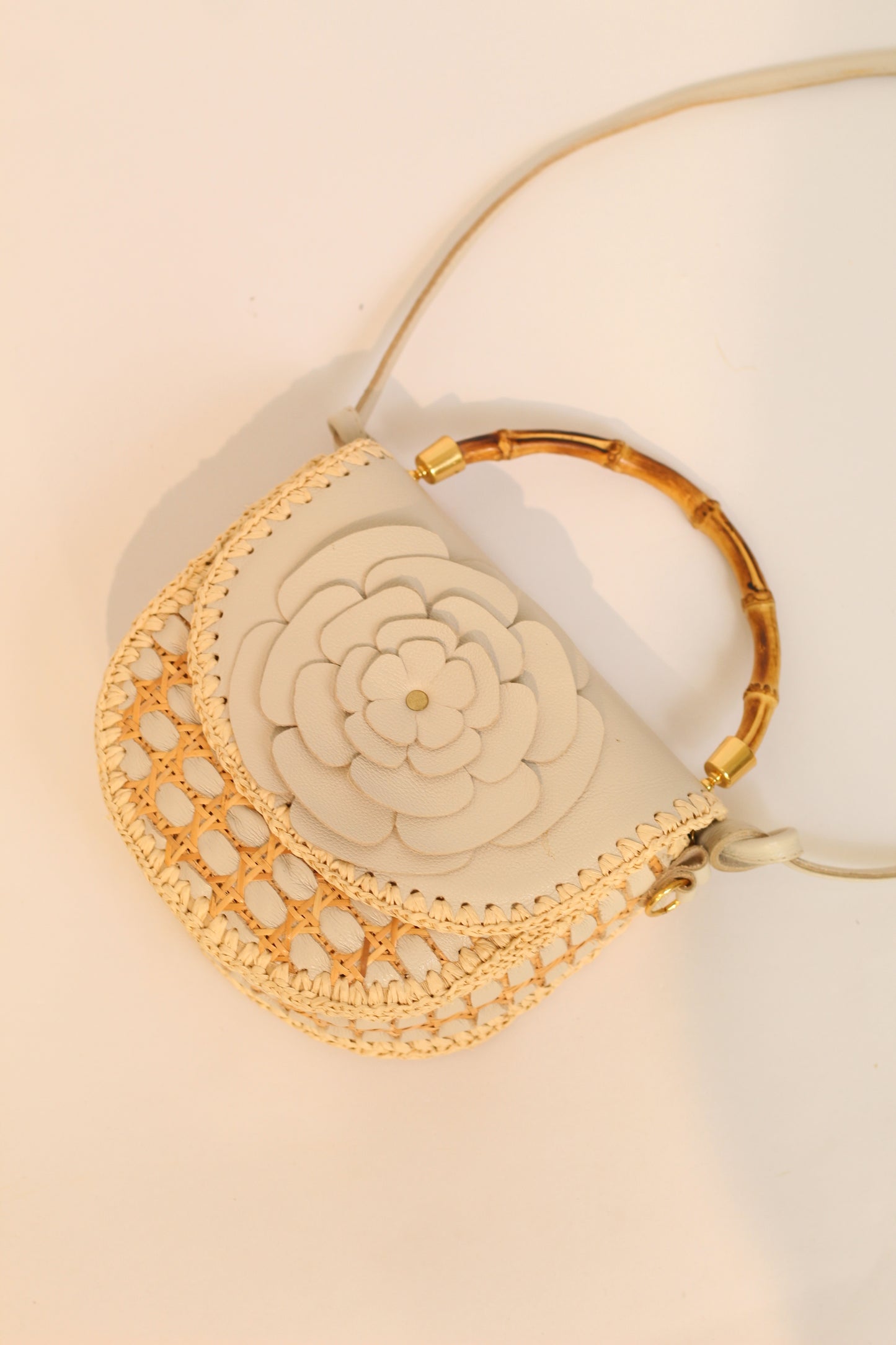 BOLSA ETRUSCA FLEUR BAMBOO OFF WHITE