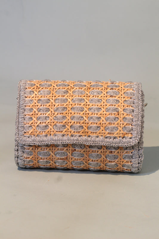 CLUTCH GLITTER MARE PRATA