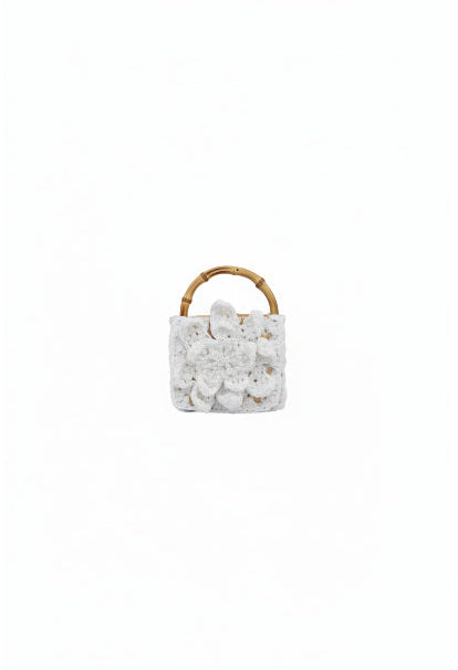 BOLSA BABY CROCHET FLOWER WHITE