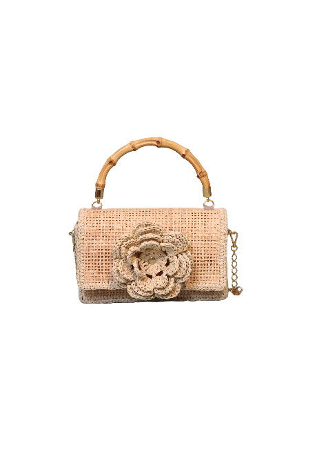 CLUTCH CROCHET FLOWER BEIGE