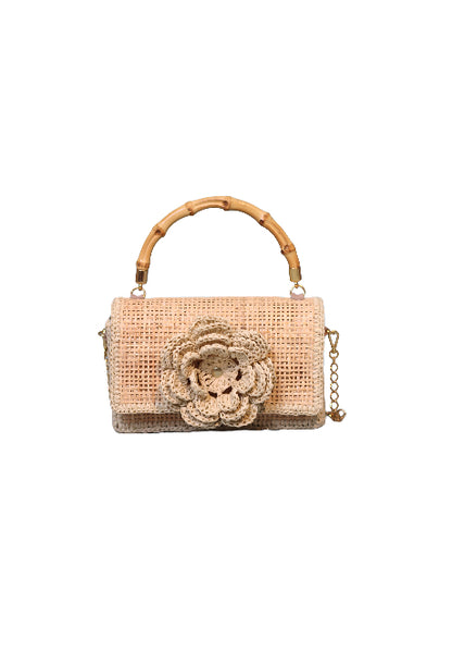 CLUTCH CROCHET FLOWER BEIGE
