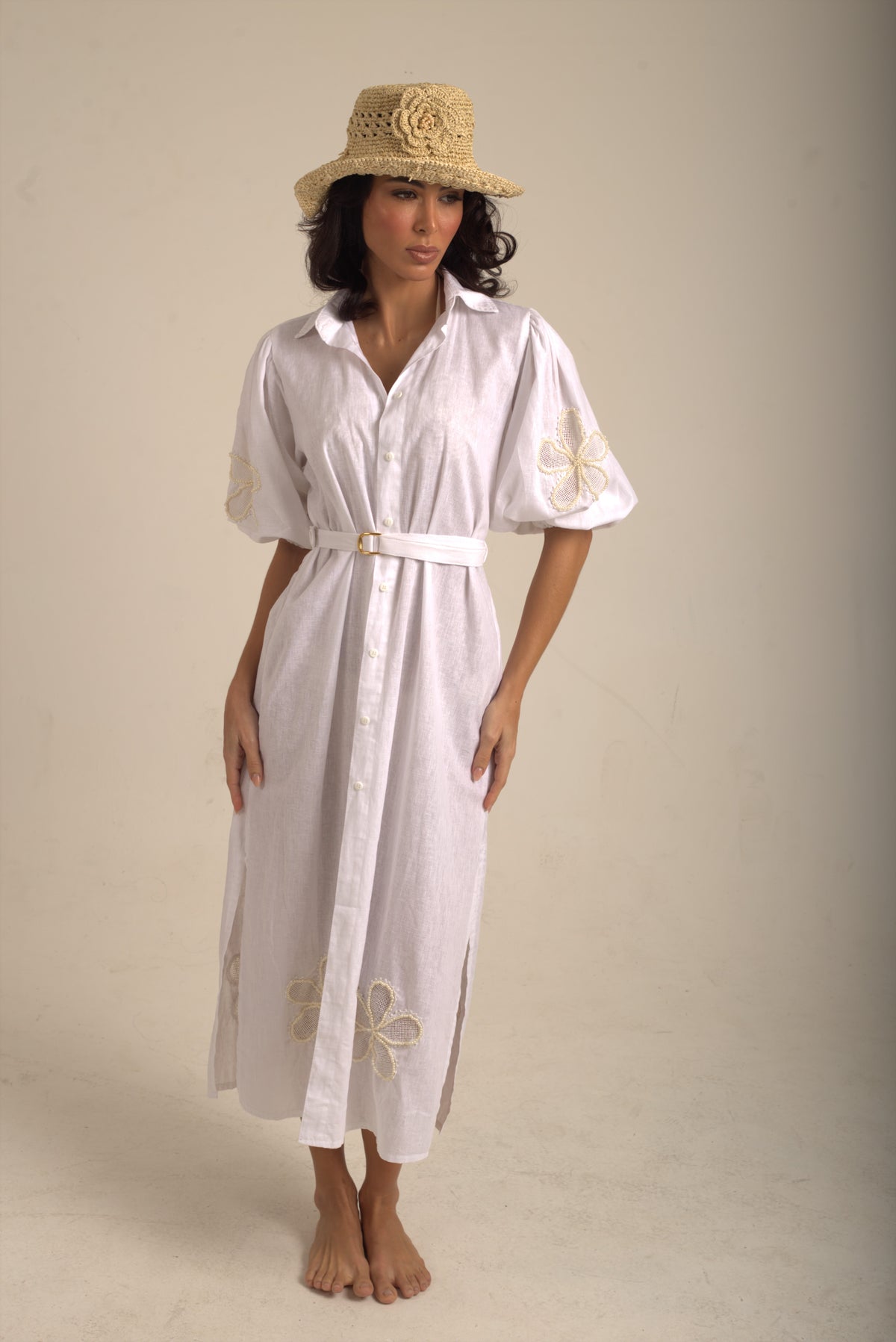VESTIDO DE PRAIA MAXI RENAISSANCE FLEUR BRANCO