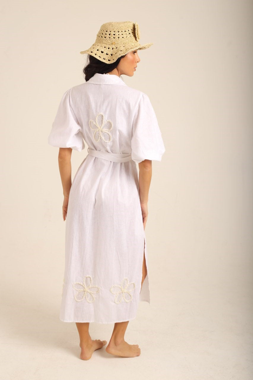 VESTIDO DE PRAIA MAXI RENAISSANCE FLEUR BRANCO