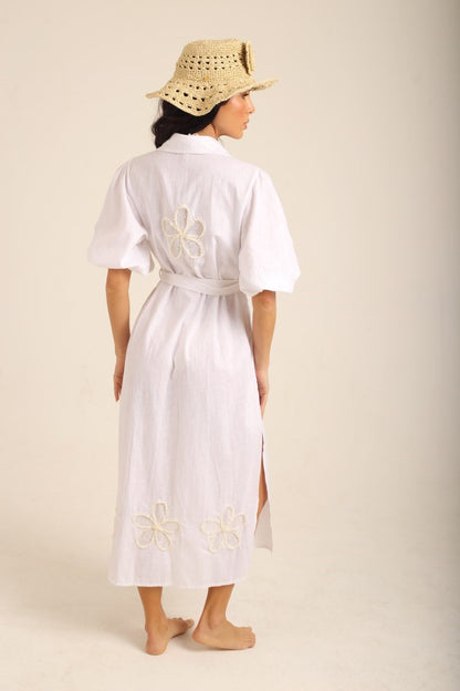 VESTIDO DE PRAIA MAXI RENAISSANCE FLEUR BRANCO