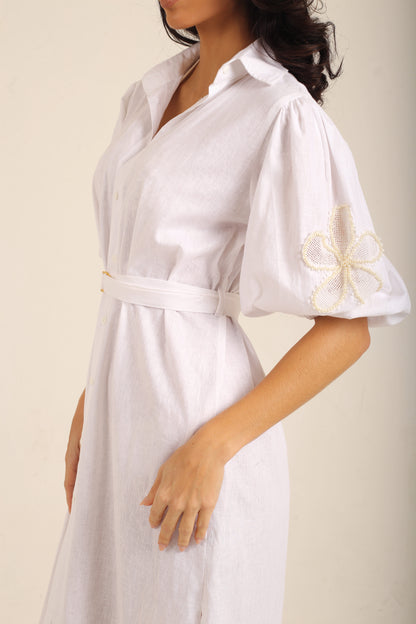 VESTIDO DE PRAIA MAXI RENAISSANCE FLEUR BRANCO