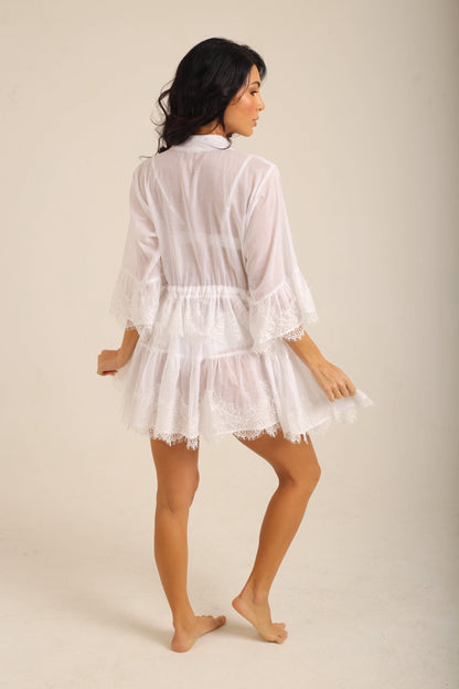 VESTIDO MINI DE SOL RENDA BRANCO