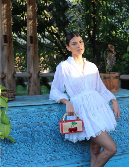 VESTIDO MINI DE SOL RENDA BRANCO