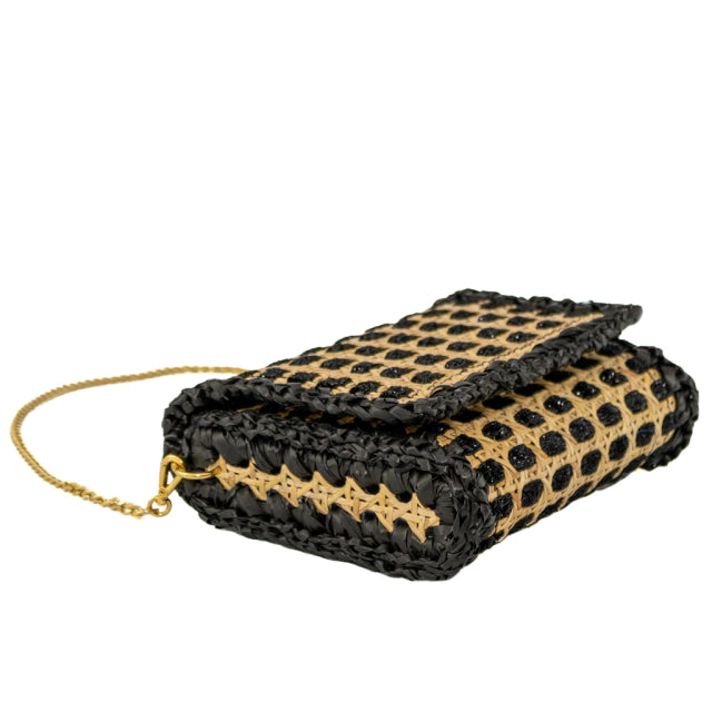 BOLSA CLUTCH SIENA GLITTER BLACK