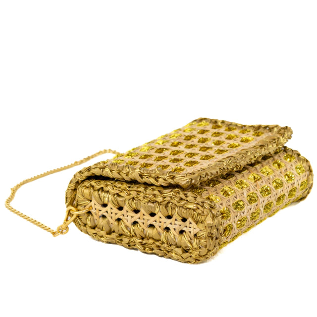 BOLSA CLUTCH SIENA GLITTER GOLD
