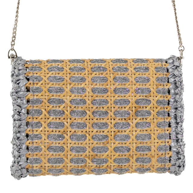 BOLSA CLUTCH SIENA GLITTER SILVER