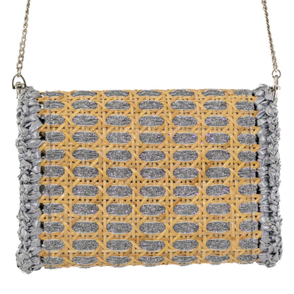 BOLSA CLUTCH SIENA GLITTER SILVER