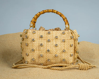 BOLSA SEVILHA NATURE PETIT CRYSTALS