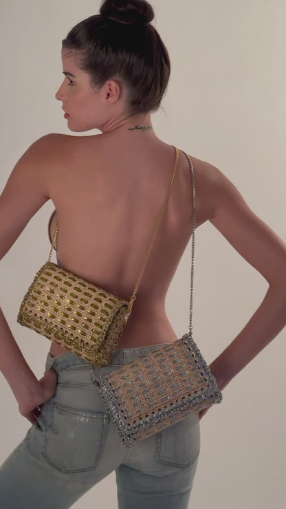 BOLSA CLUTCH SIENA GLITTER GOLD