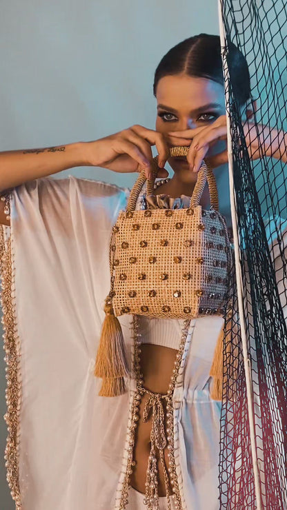 BOLSA KUBE JEWEL ZIRCON CHAMPAGNE